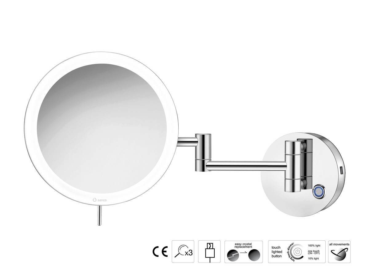 LED Καθρέπτης μεγεθυντικός x3 usb charging