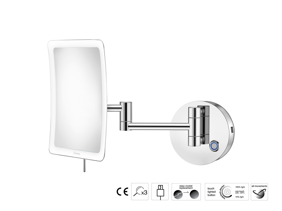 LED Καθρέπτης μεγεθυντικός x3 usb charging