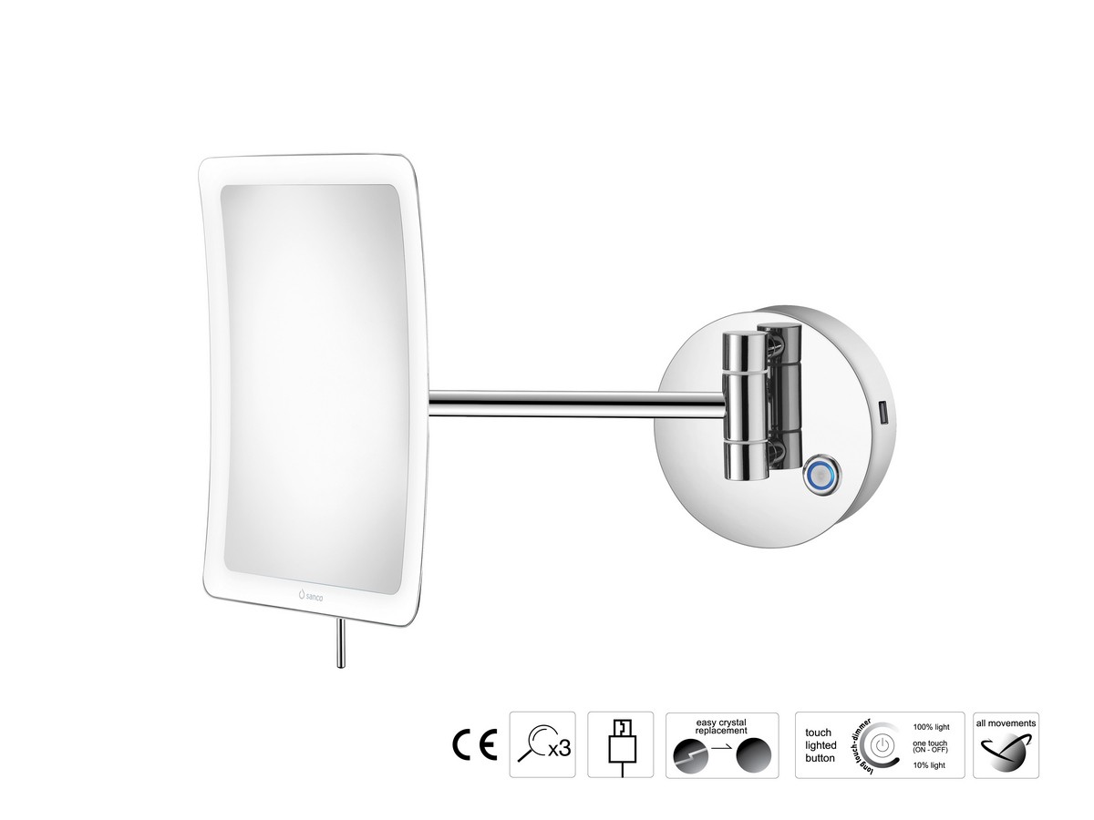 LED Καθρέπτης μεγεθυντικός x3 usb charging