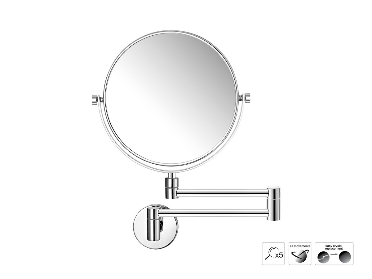 Double-sided cosmetic mirror x5 (Double arm)