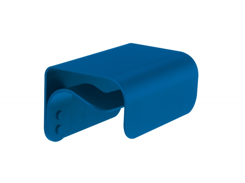 Toilet roll holder with cover blue grained design