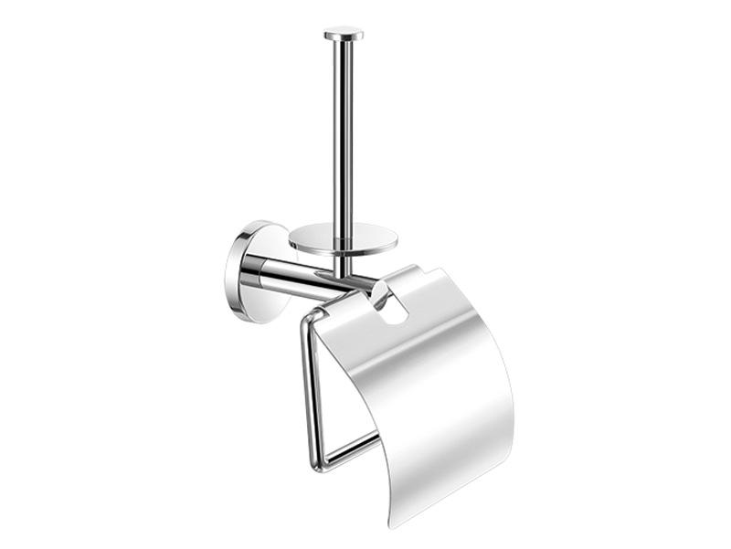 Toilet roll holder with cover & spare toilet roll